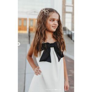 NWT ZARA GIRL DRESS WITH CONTRAST-COLORED TIE ECRU 6311/549/712